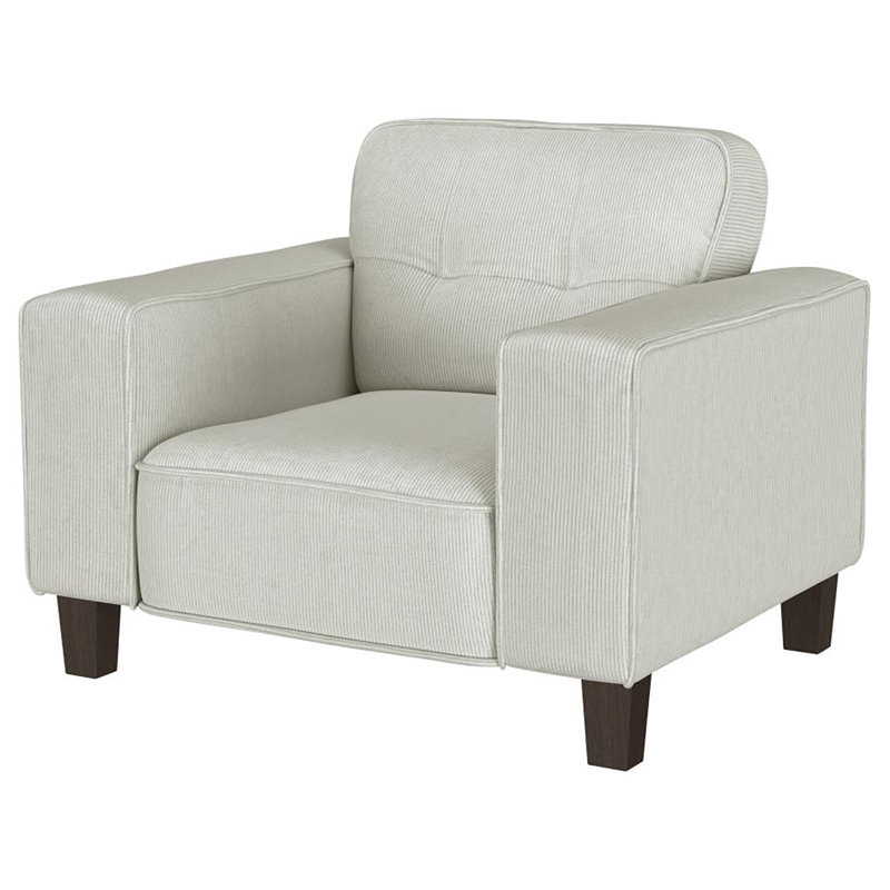Chaise capitonnée Worthen, Beige