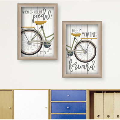 "Pedal It Out", art mural encadré 2 pièces pour salon, décoration murale par Marla Rae