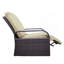 Fauteuil inclinable d'extérieur, fauteuil inclinable réglable automatique en osier avec coussin confortable, structure en aluminium toutes saisons, osier brun et coussin kaki