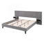 Lit plateforme avec tête de lit, lit plateforme tapissier moderne en velours avec 2 tables de chevet-45785720-45785722