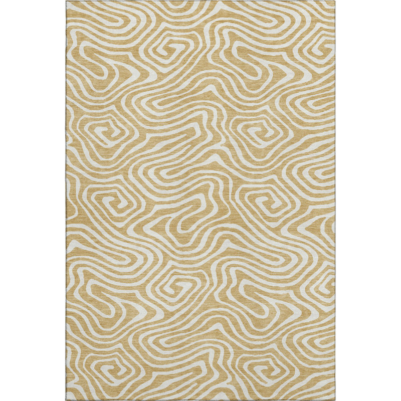 Premium Machine Washable Colmenero AMF1020 Swirls Rug, Rectangle 3' x 5'