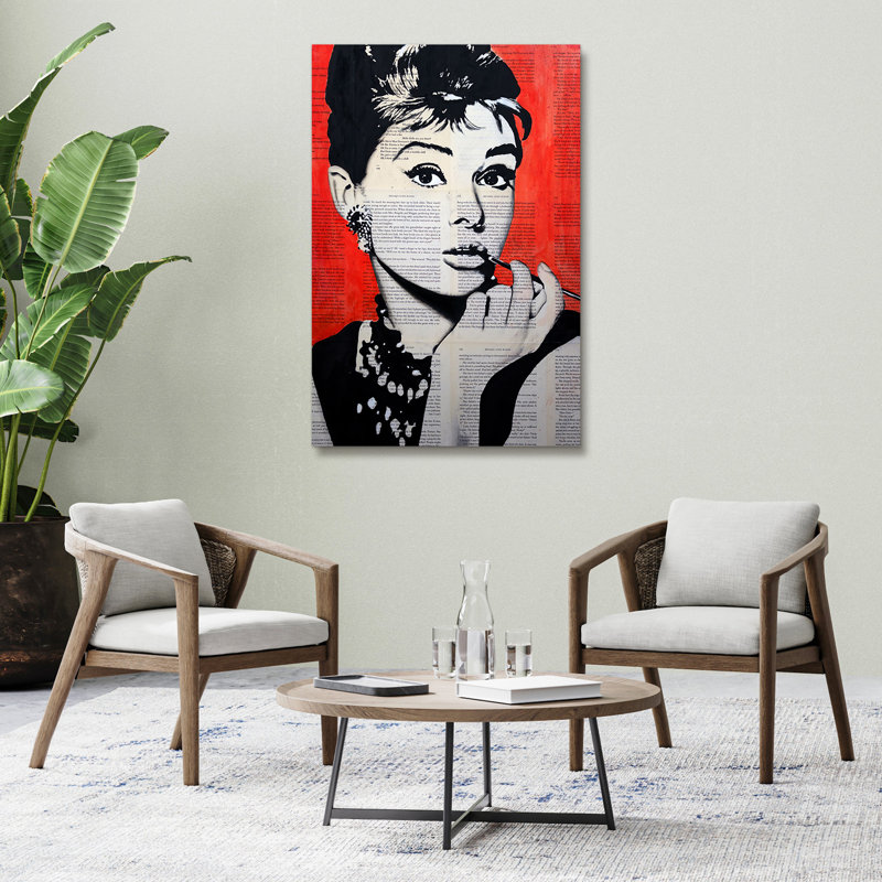 "Audrey Hepburn" sur toile, H 18 po x l 12 po