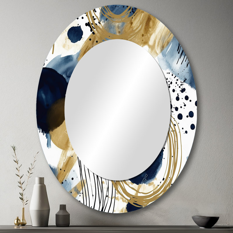 Larkson - Miroir abstrait en métal, 43 po x 33 po