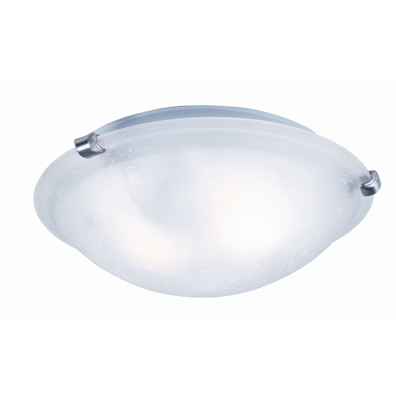 Burkhead Glass Flush Mount, Brushed Nickel, 4" H x 12" W x 12" D