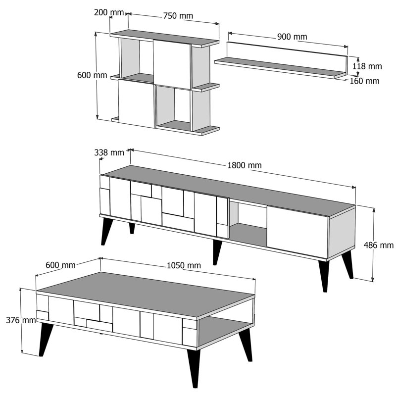 Luray Unfinished TV Stand for TVs up to 75"