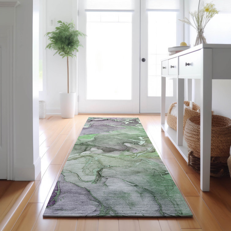 Premium Machine Washable Cerrito AMF500 Green Rug