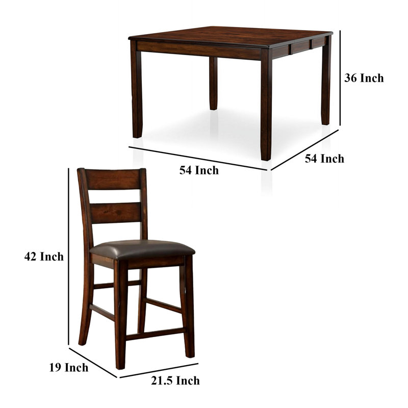 Ensemble de table de salle à manger à rallonge 7 pièces Dicky, brun cerise, 7 pièces Dicky, 7 pièces : table, 6 chaises