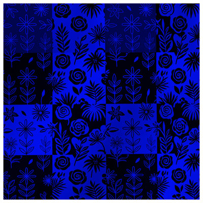 Floral Blue Pattern Quilted Bedspread All Sizes
