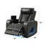 Fauteuil inclinable électrique en cuir synthétique gris foncé Taddeo avec appui-tête électrique, USB, chargeur sans fil et DEL