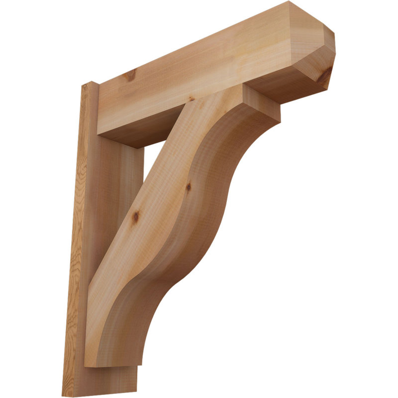Persienne en bois rustique Funston Craftsman, P 26 po x H 30 po, Cèdre rouge occidental l 7 1/2 po (lisse)
