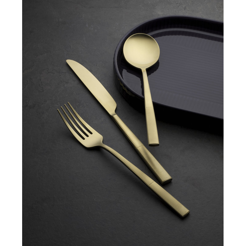 Modulus 20-Piece Flatware Set, Gold