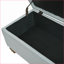 Banc de rangement repose-pieds avec charnière encastrée Bordure de rivet - Gris clair pour chambre à coucher / salon | Noyer brun | Bois-1143796735