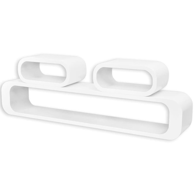 Tablettes cubiques à tablettes flottantes, Blanc