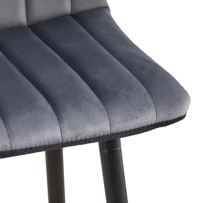 Ahmara Upholstered Counter Stool with Metal Frame, Grey