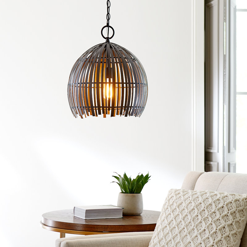 1 - Light Single Pendant, Midnight Black, 18.63" H x 16" W x 16" D
