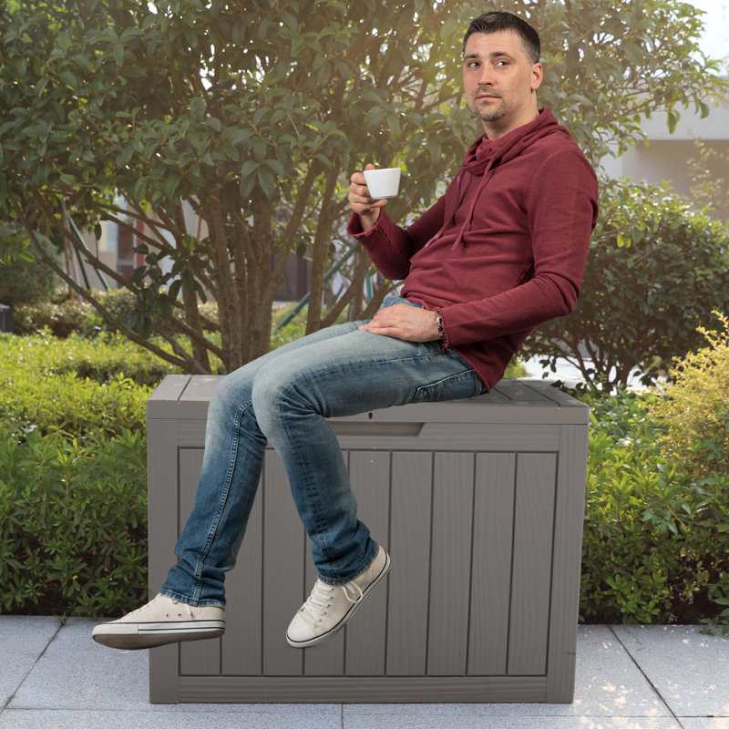 Table d'appoint extérieure imperméable en polypropylène, Gris, H 21 po x l 22 po x P 17 po