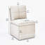Chaise de salle à manger rembourrée en lin avec roulettes (ensemble de 2)-937357153