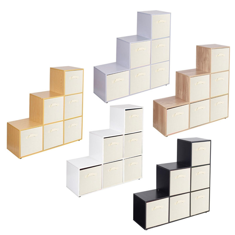 Joelle 90.5cm H x 89cm W Bookcase, Black/Cream