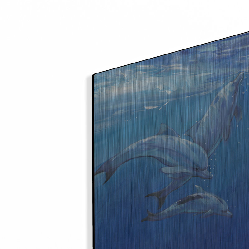 Luxe Metal Art 'Under Sea Dolphins' By Tim O'Toole " Luxe Metal Art 'Under Sea Dolphins' By Tim O'Toole, Metal Wall Art, 12"x16" " by Tim O'Toole