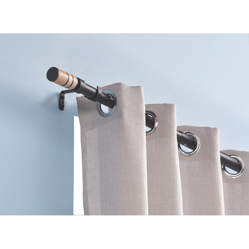 Alwayne Curtain Pole Set, 183cm H x 4cm W x 4cm D, Brush Nickel