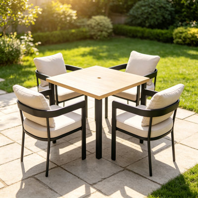 Ensemble de salle à manger 5 pièces en métal avec table et chaises