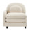 Canapé courbé en tissu VF Teddy Vitteria avec coussin blanc beige