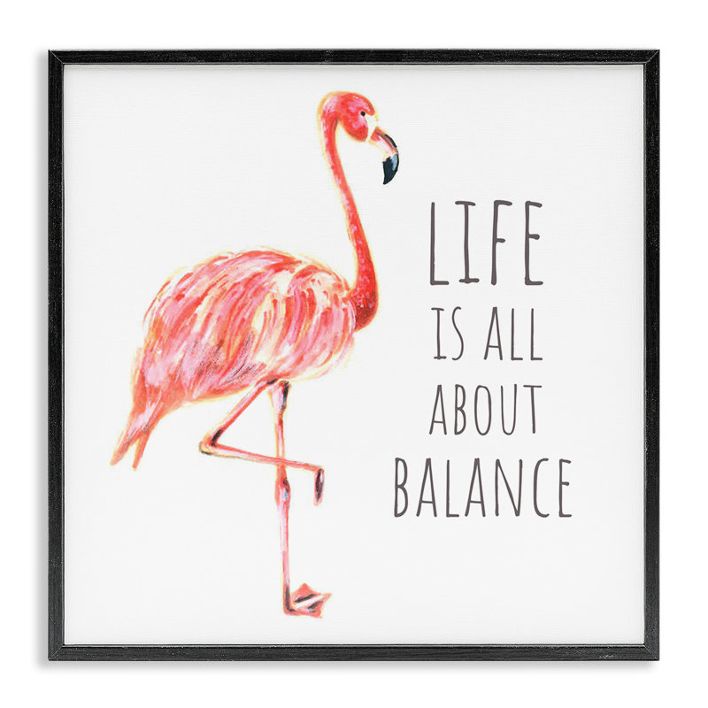«Life Is About Balance» par - Illustration, H 24 po x l 24 po, Giclée encadrée noir minuit