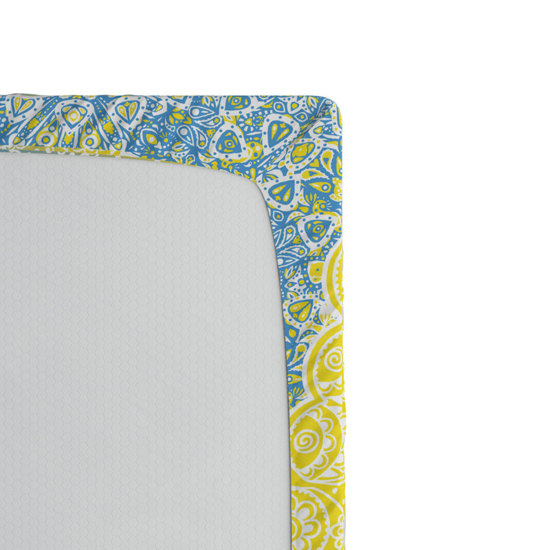 Microfiber Fitted Sheet, Twin XL Fitted Sheet, Yellow/Blue