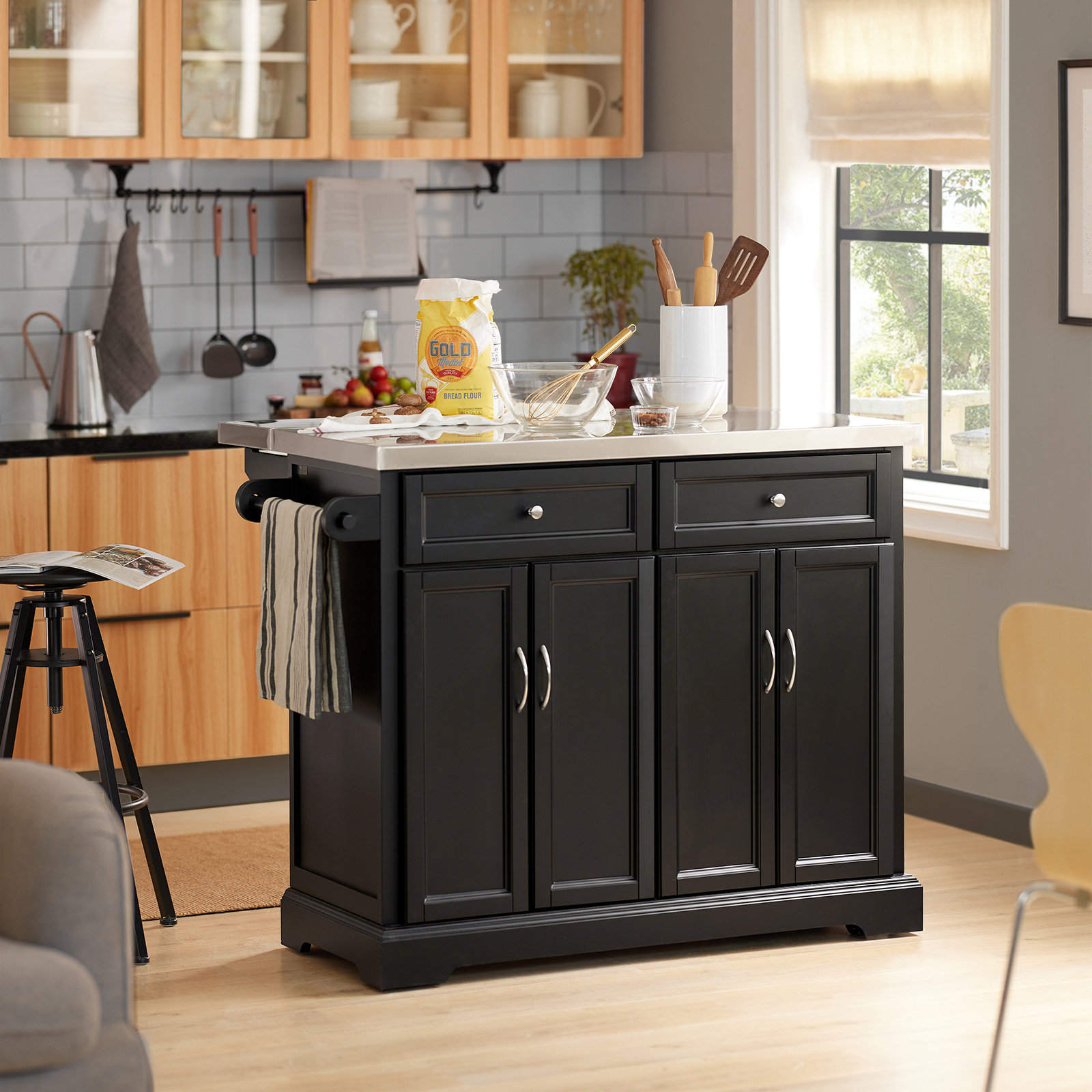 Brambly Cottage Keyone 115" Kitchen Island &amp; Reviews | Wayfair.co.uk