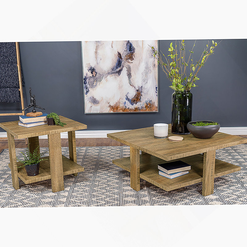 Table de bout carrée avec une tablette ouverte