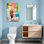 Salle de bain colorée Bath & Laundry avec plantes tropicales et miroir