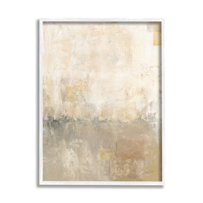 Abstrait, désert, horizon, paysage, gris, beige, formes surdimensionnées, giclée sur fond blanc, art texturé par Courtney Prahl