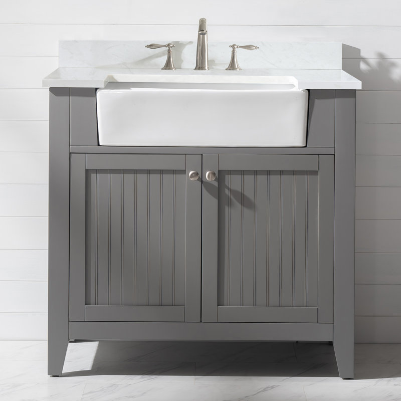 Ensemble de meuble-lavabo simple 35 po, Gris