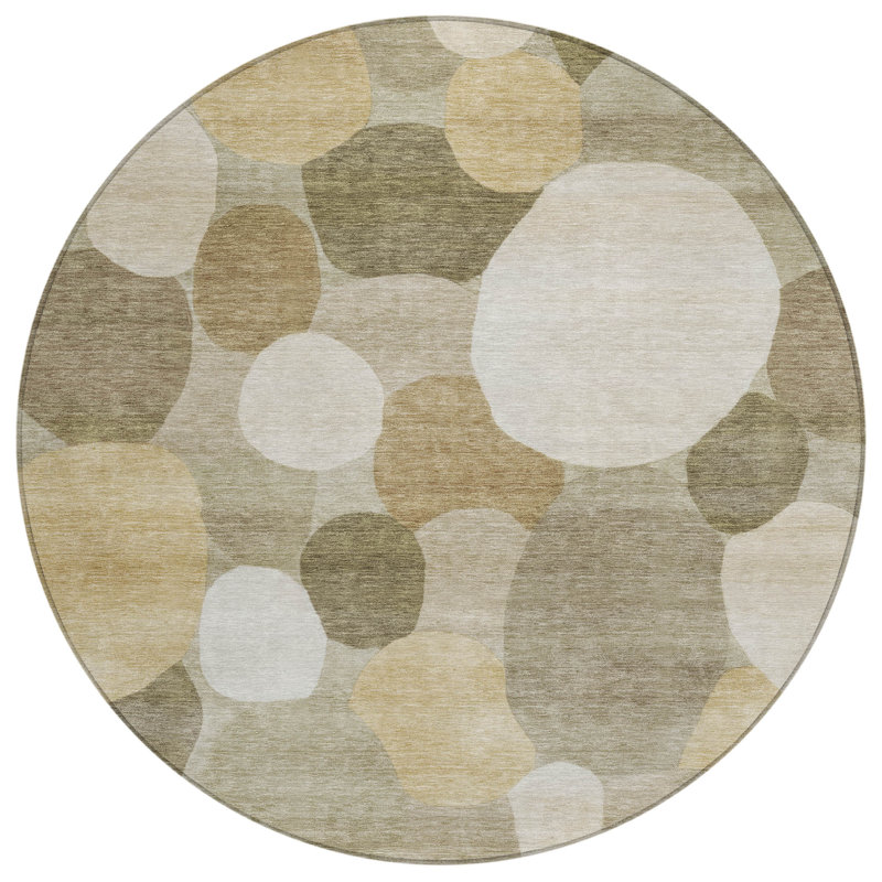 Machine Washable Indoor/Outdoor Chantille ACN2375 Geometric Rug, Round 8'
