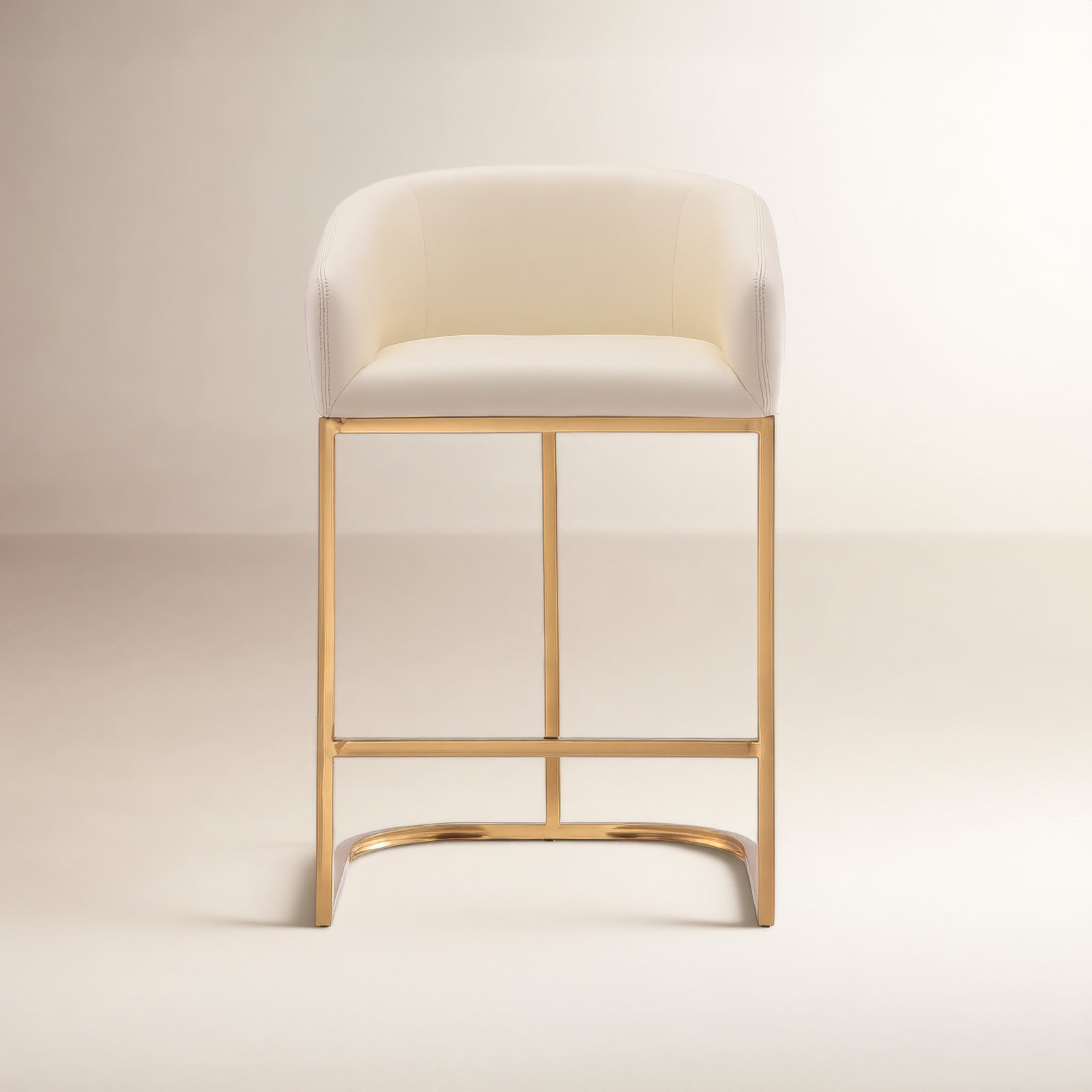 Louvre Bar Stool, Counter Stool (26" Seat Height), Cream