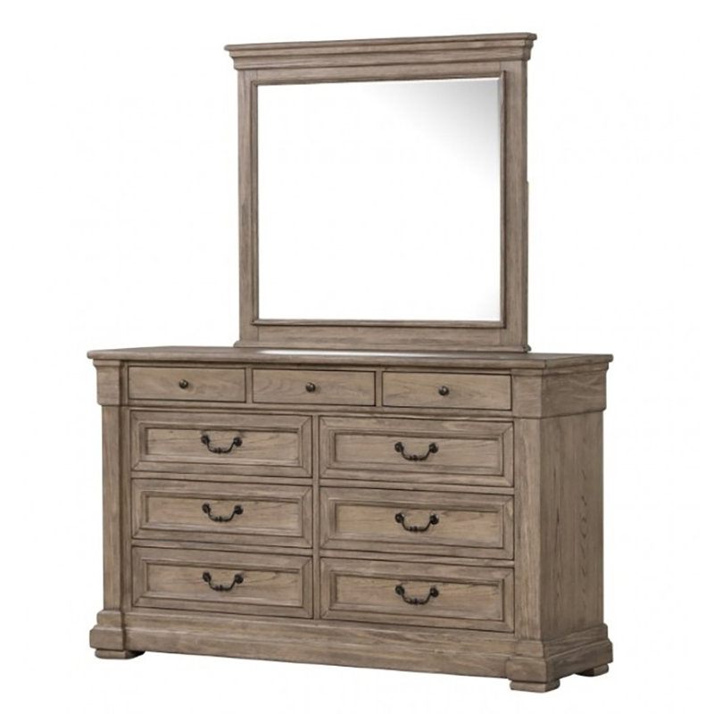 Commode 9 tiroirs avec miroir Dominyka