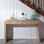 Console rustique en bois avec tiroir - Design minimaliste, texture nervurée et finition naturelle