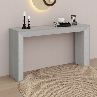 Console avec foyer en placage de bois