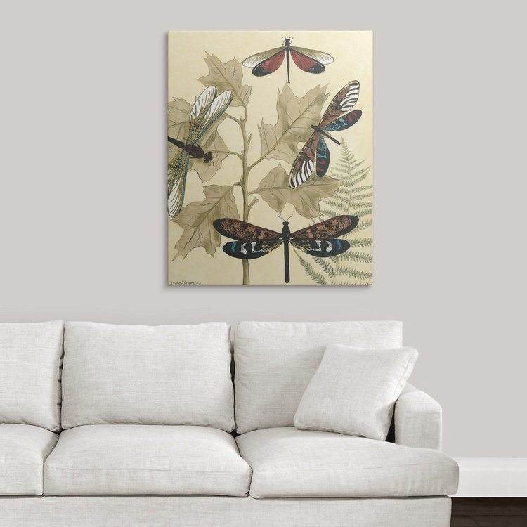 «Graphic Dragonflies I» par Megan Meagher, impression, H 30 po x l 24 po x P 1,5 po, Toile