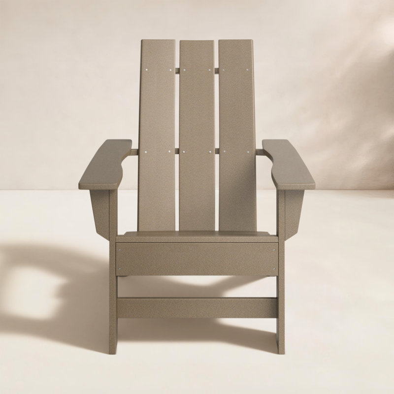 Chaise Adirondack en PEHD toutes saisons Ratcliff, Bois patiné