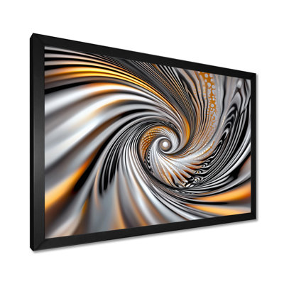 Fractal Gray Vortex Galactic Expansion IV - Abstract Fractal, impression d'art mural