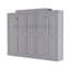 Lit double gris avec rangement intégré pour garde-robe, plateforme pliable multifonctionnelle pour chambre d'amis et bureau, cadre de lit en contreplaqué de bois