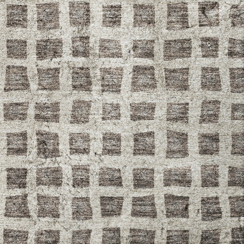 Tapis géométrique Dream Shag ADS727 lavable à la machine de qualité supérieure, Brown, 3 pi x 5 pi