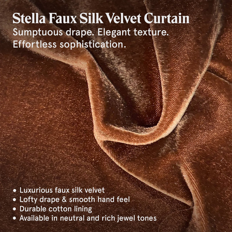 Rideau simple 48 x 108 po Stella, Cuivre brun