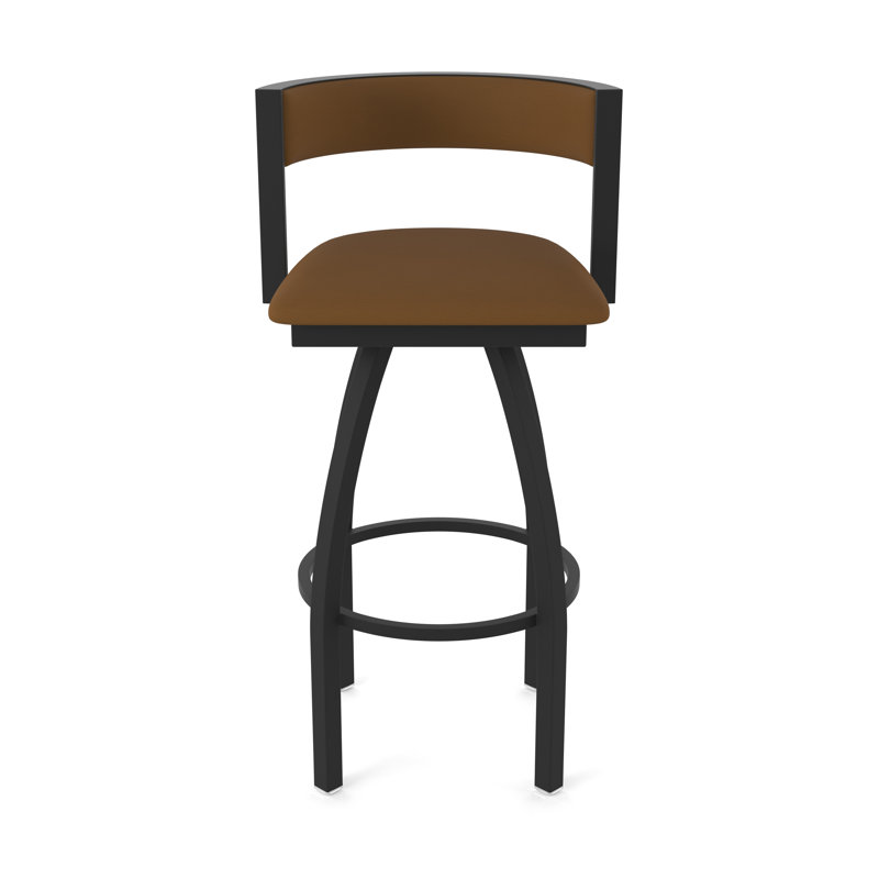 Tabouret Artémis, Noir froissé, Tabouret de bar (siège d'une hauteur de 36 po), Vinyle - chaume Canter