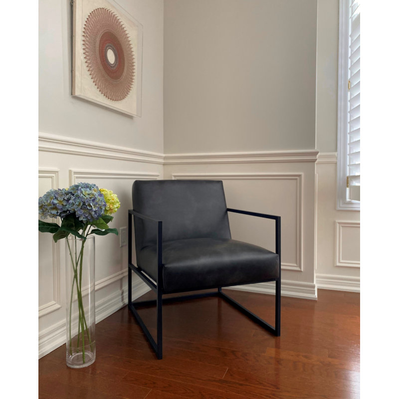 Chaise avec accoudoirs moderne Marilyn, Noir