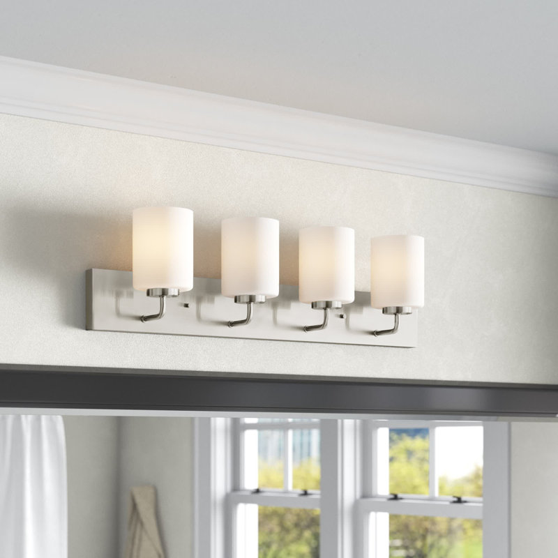 Éclairage pour salle de bain 4 lumières DEL à intensité variable, Nickel brossé