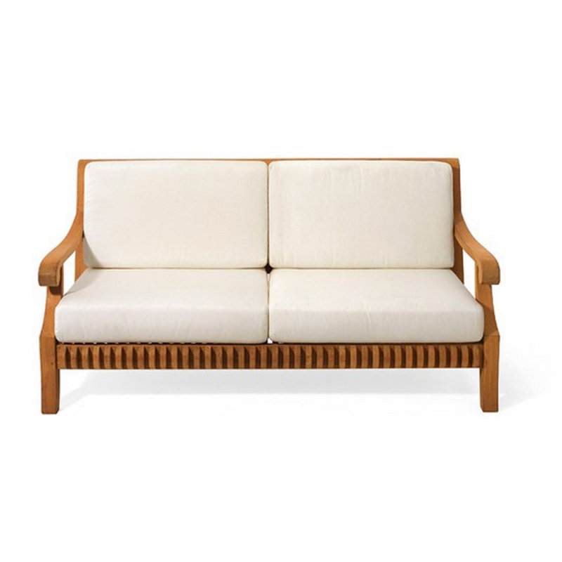 Giva 68'' Wide Teak Patio Sofa with Sunbrella® Cushions