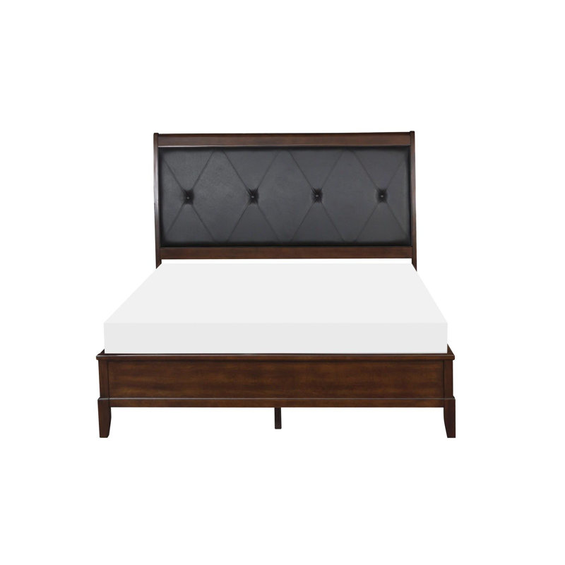 Ensemble de chambre à coucher tapissier à panneaux Guylaine 3 & 1, Brun, Grand