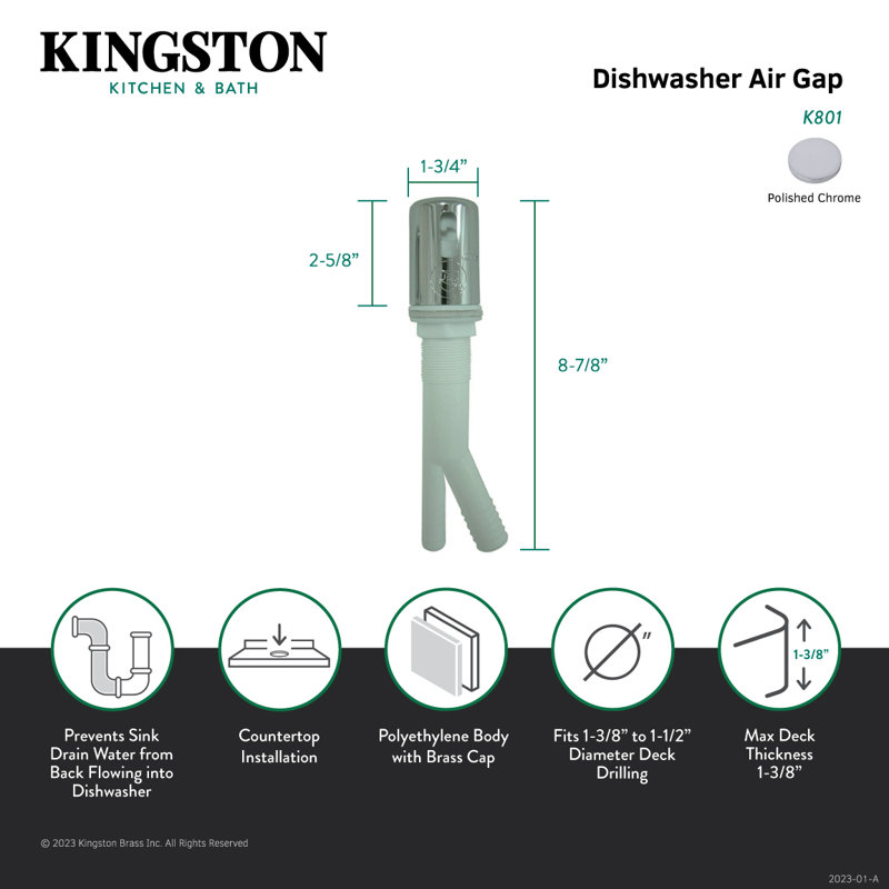 Écart d'air pour lave-vaisselle avec couvercle en plastique Kingston